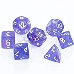 Chessex D&D Borealis Purple and White Luminary Plastic Polyhedral Dice